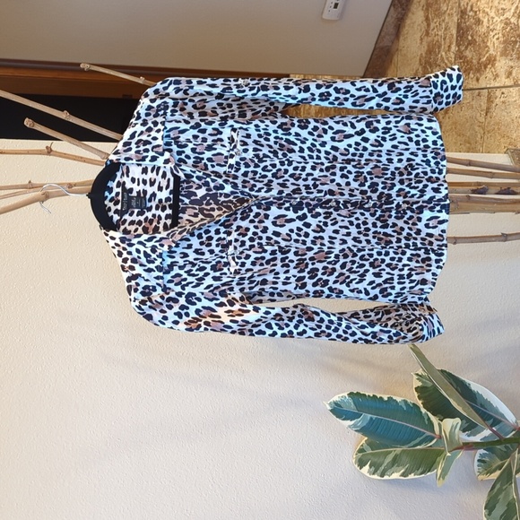 White House Black Market Tops - 2 Silk WHBM Leopard Blouse